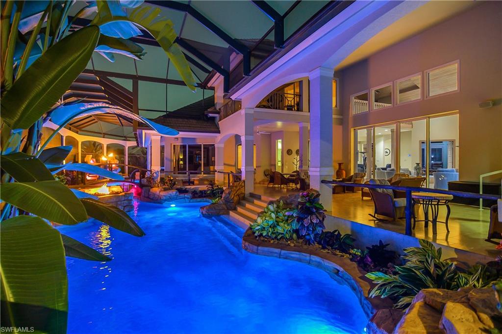 Bonita Bay Waterfront Estate resort-style pool by Spina Realty Company
