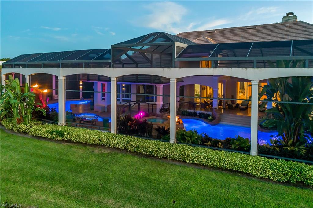 Bonita Bay Waterfront Estate rear pool view by Spina Realty Company